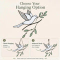 Stained Glass Dove Suncatcher, Peace Bird Olive Branch Window Hanging